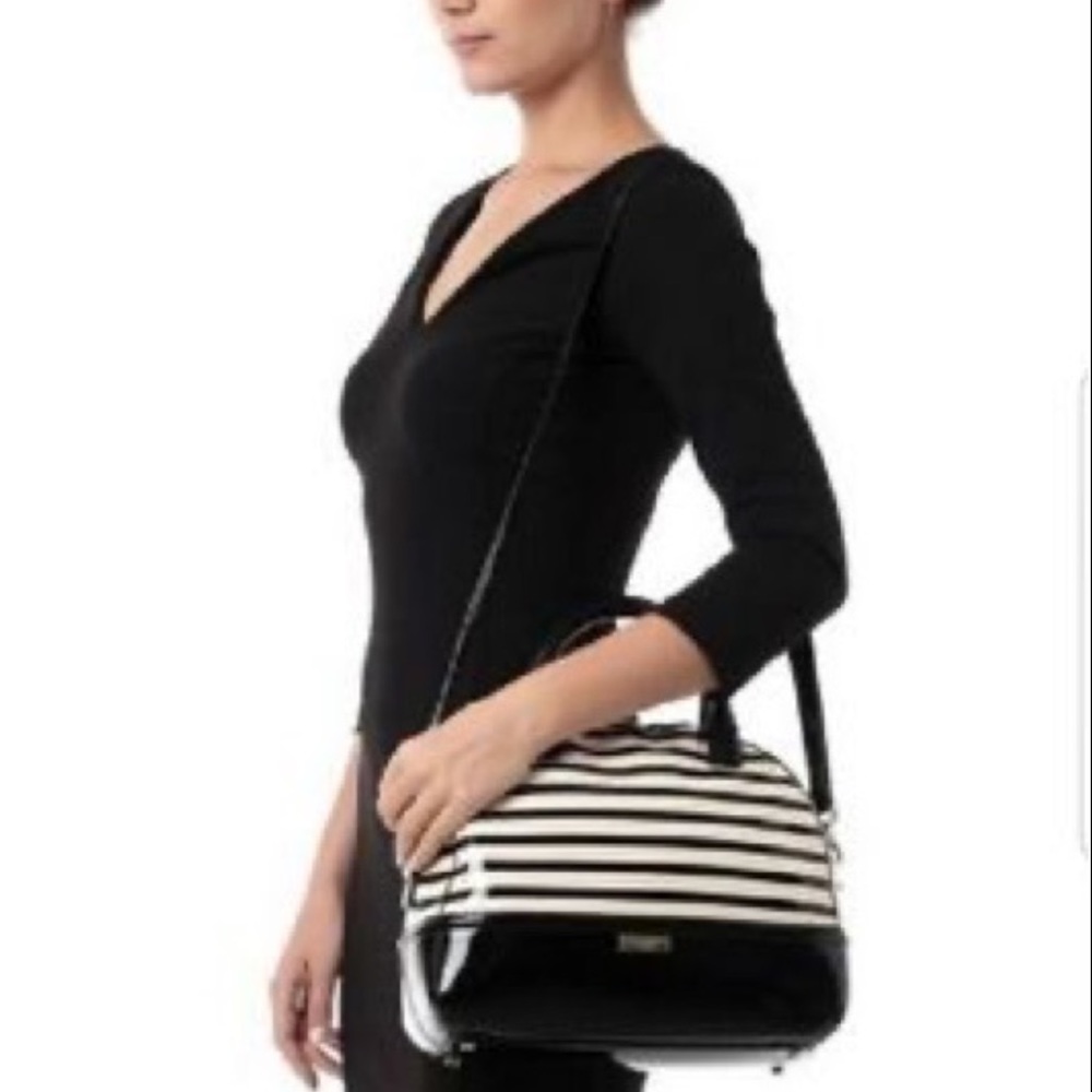 KATE SPADE CHESEA PARK PORTER BLK CREAM SATCHEL CROSSBODY BAG